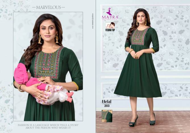 Mayra Hetal New Exclusive Wear Rayon Embroidery Kurti Collection